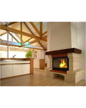 Каминная облицовка ЕВРОПЕЙСКИЕ КАМИНЫ Кипр 700, темный орех