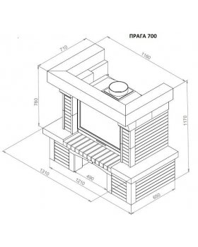 Каминная облицовка ЕВРОПЕЙСКИЕ КАМИНЫ Прага пристенный/угловой (45°/90°); 700/800-foto3
