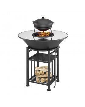 Fantastic Grill Везувий Ø 1000 (чаша+подставка+плита+решетка чугунная"СТЕЙК" Ø 450мм+крышка)-foto2