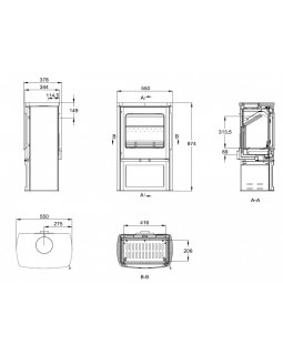 Печь-камин Firebird OPERA песчаник-foto2