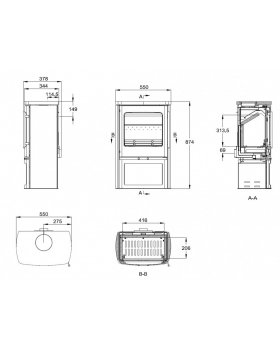 Печь-камин Firebird OPERA песчаник-foto2