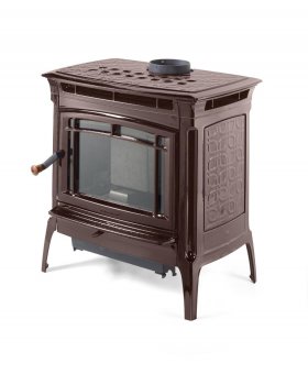 Печь-камин HERGOM Manchester дровяная (коричневая эмаль)-foto2