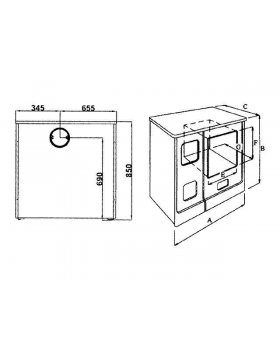 Печь-камин HERGOM Плита L-07 C-C дровяная, латунь,чугун,рег.решетка-foto2
