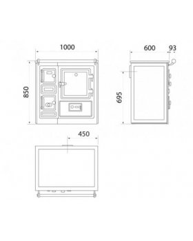 Печь-камин HERGOM Saja 8 дровяная, хром регул.решетка, керамический верх-foto2