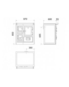 Печь-камин HERGOM SAJA 7 дровяная, керамический верх, латунные фитинги-foto2
