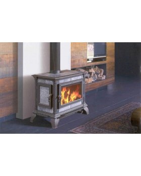 Печь-камин HERGOM Heritage дровяная (светло-голубая эмаль)-foto2