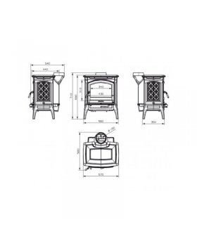 Печь-камин HERGOM CRAFTSBURY дровяная, эмалирована в коричневый цвет Hergom-foto2