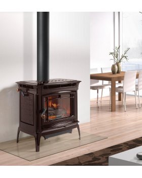 Печь-камин HERGOM Manchester дровяная (коричневая эмаль)