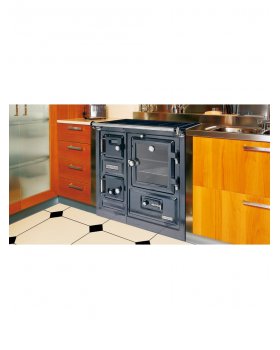 Печь-камин HERGOM SAJA 7 дровяная, чугунный верх, латунные фитинги-foto3