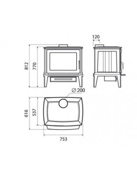 Печь-камин HERGOM Печь E30 L дровяная-foto2