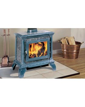 Печь-камин HERGOM Tribute дровяная (светло-голубая эмаль)-foto2