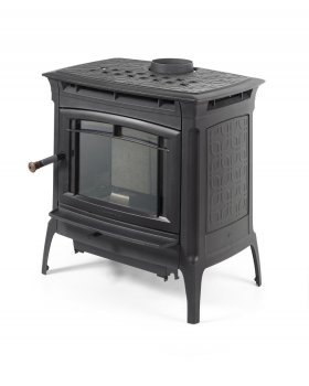 Печь-камин HERGOM Manchester дровяная (черный чугун)-foto2