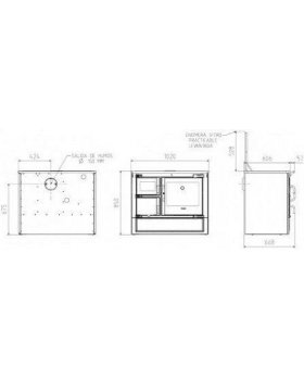 Печь-камин HERGOM Плита ECLECSYS-сьемная керамическая панель, дровяная, заднее подключение-foto2