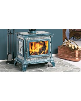 Печь-камин HERGOM Heritage дровяная (светло-голубая эмаль)-foto3