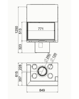 Каминная топка HERGOM ECK-S (правосторонняя)-foto2