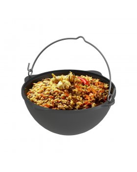 Казан чугунный Везувий 12л с ручкой (БЕЗ КРЫШКИ)