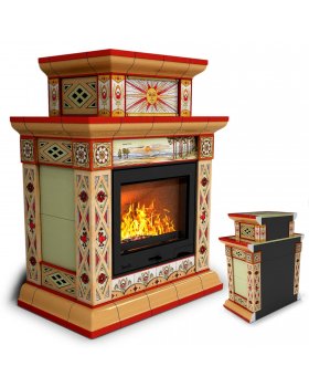 Билибин пристенный двухъярусный Лето. Печь керамическая