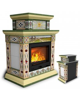 Билибин пристенный двухъярусный Осень. Камин керамический