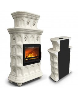 Керамическая печь Истра пристенный двухъярусный Ваниль