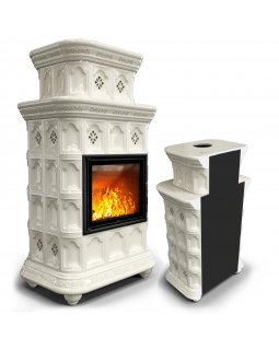 Керамическая печь Истра пристенный двухъярусный Ваниль-foto2