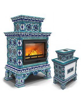 Изразцовая печь Кострома центральный двухъярусный Февраль