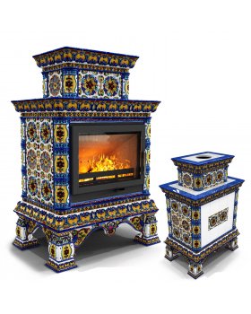 Изразцовая печь Кострома центральный двухъярусный Январь