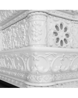 Изразцовая печь Кострома пристенный двухъярусный Белый-foto2