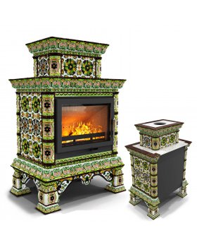 Изразцовая печь Кострома пристенный двухъярусный Июль