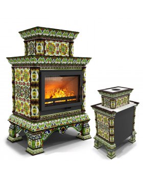 Изразцовая печь Кострома пристенный двухъярусный Июнь