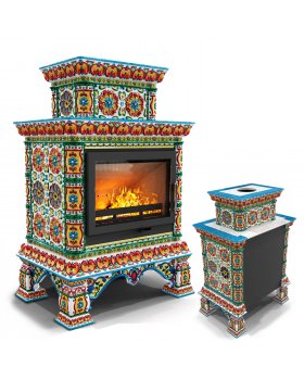 Изразцовая печь Кострома пристенный двухъярусный Май