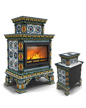 Изразцовая печь Кострома пристенный двухъярусный Март