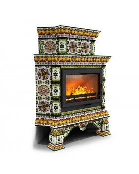 Изразцовая печь Кострома угловой двухъярусный Август