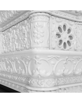 Изразцовая печь Кострома угловой двухъярусный Белый-foto2