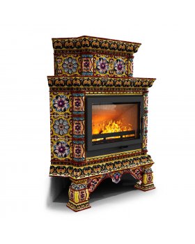 Изразцовая печь Кострома угловой двухъярусный Декабрь