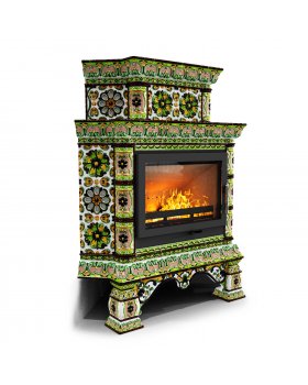 Изразцовая печь Кострома угловой двухъярусный Июль