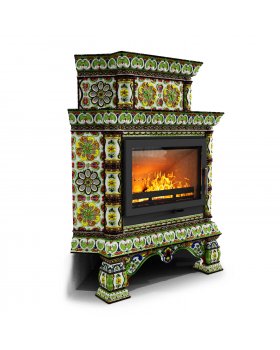Изразцовая печь Кострома угловой двухъярусный Июнь