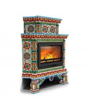 Изразцовая печь Кострома угловой двухъярусный Май