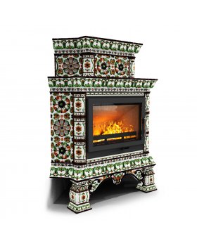 Изразцовая печь Кострома угловой двухъярусный Ноябрь