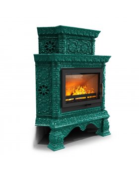 Изразцовая печь Кострома угловой двухъярусный Волна