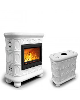 Изразцовый камин Медальон центральный Белый