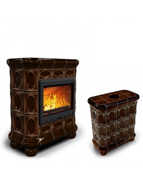 Изразцовый камин Медальон центральный Каштан