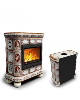 Изразцовый камин Медальон пристенный Модерн