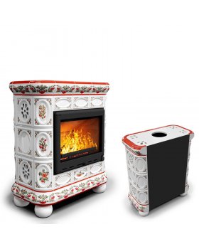 Изразцовый камин Медальон пристенный Рябина