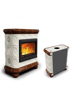 Изразцовый камин Медальон пристенный Шоколад