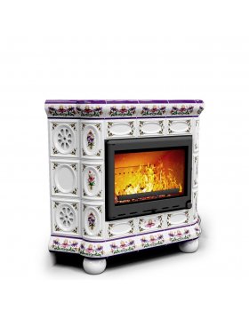 Изразцовый камин Медальон угловой Ирисы