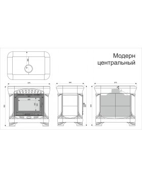 Камин с изразцами Модерн центральный Волна-foto2