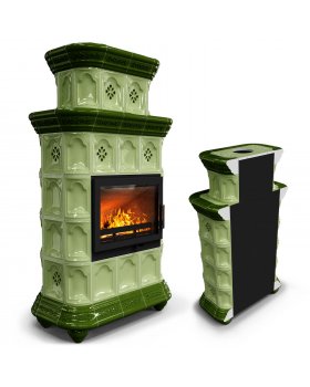 Керамическая печь Истра пристенный двухъярусный Олива