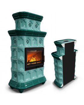 Керамическая печь Истра пристенный двухъярусный Волна