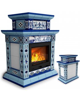 Керамическая печь камин для дома Билибин центральный двухъярусный Зима