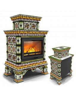 Кострома пристенный двухъярусный Август. Изразцовая печь камин